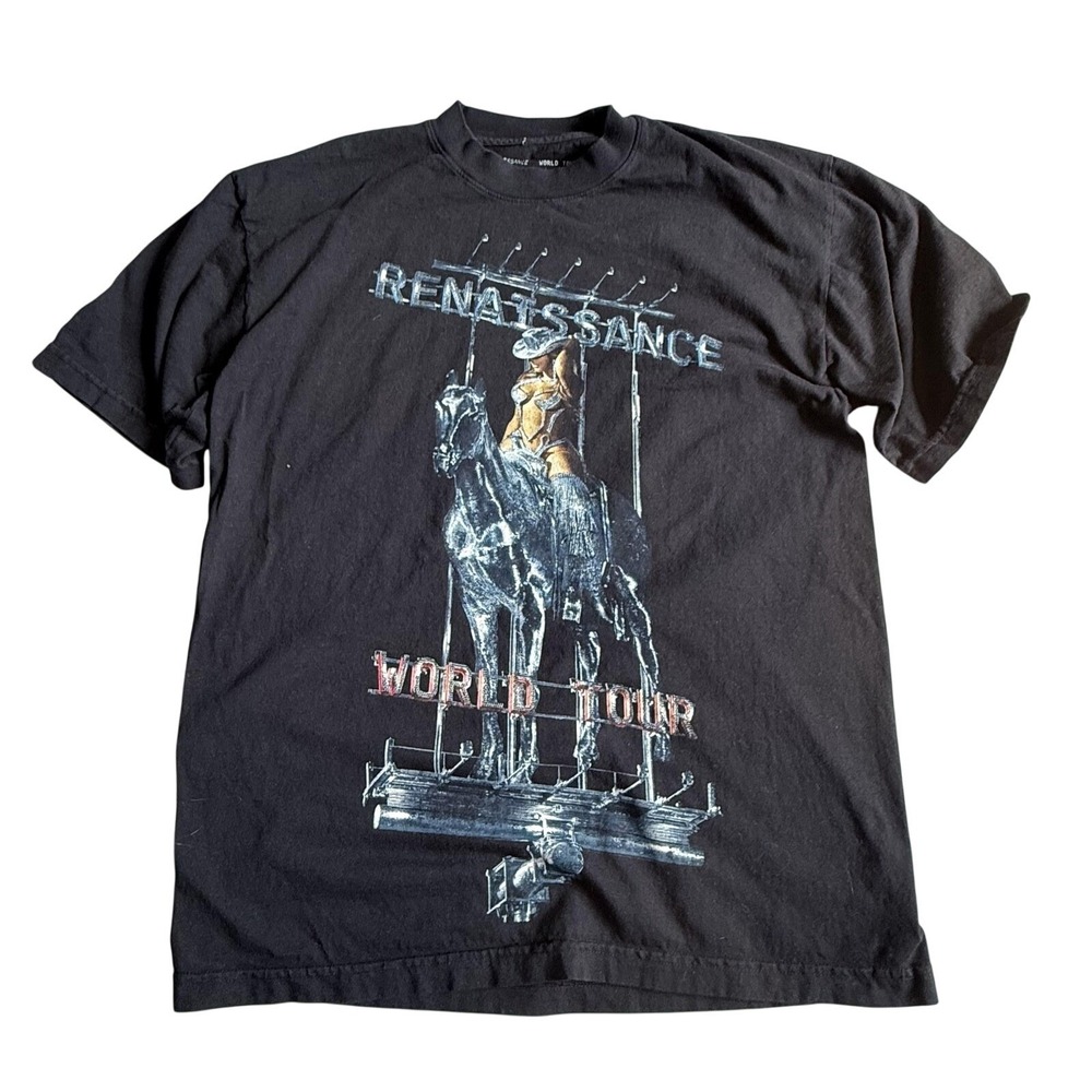 Beyoncé Renaissance World Tour Shirt‎ Mens Medium Black Graphic 2023 Concert Tee